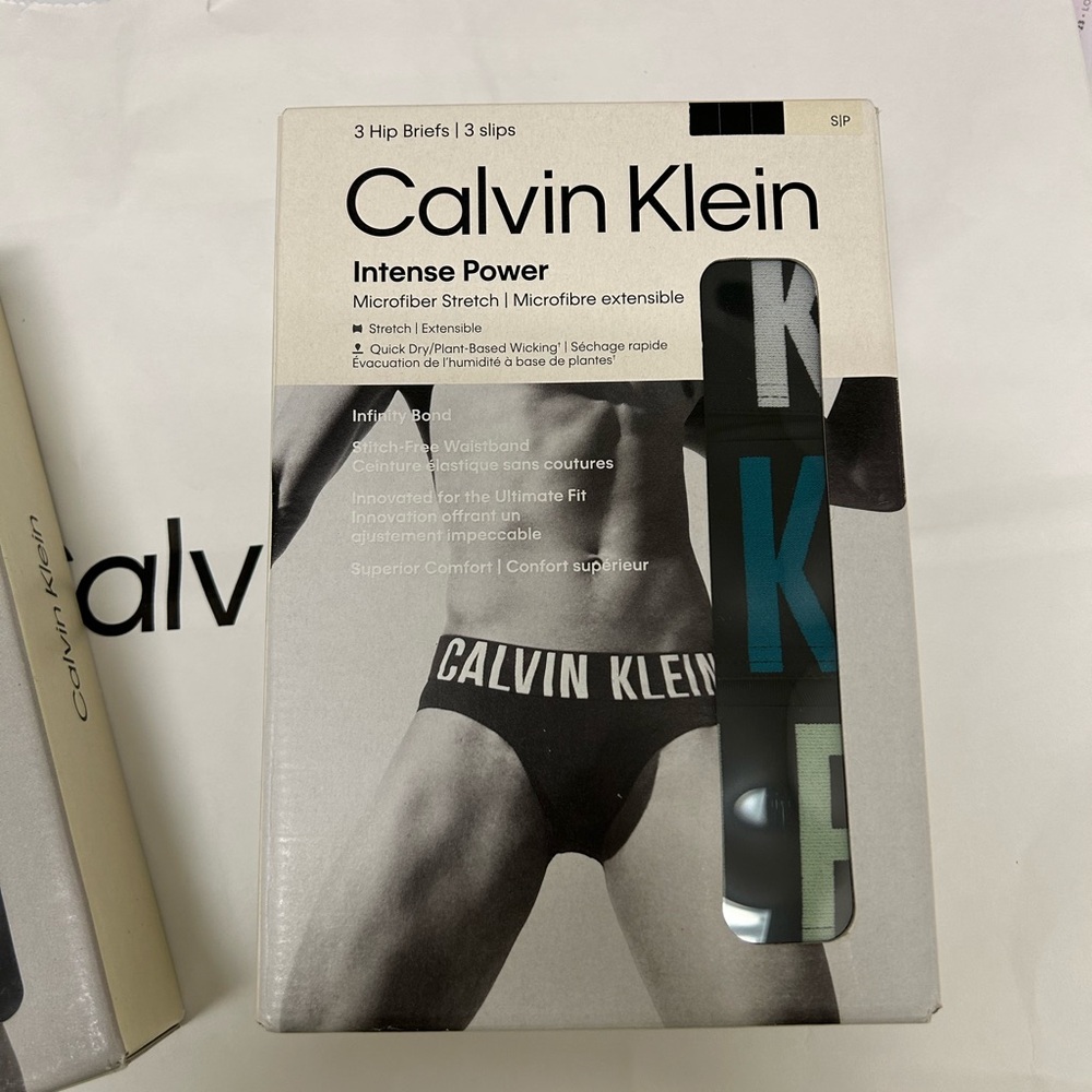 Calvin Klein Intense Power Men Microfiber Stretch Hip Brief 3-Pack color logo